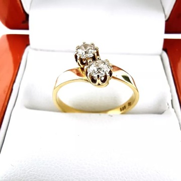 ZŁOTY PIERŚCIONEK Z BRYLANTAMI 0,44CT (585) 2,32G R.13