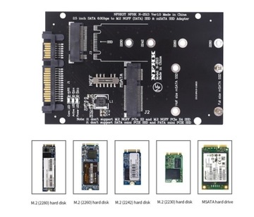 Карта адаптера M.2 NGFF MSATA SSD на 2,5-дюймовый SATA 3.0
