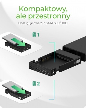 Obudowa zew Raid dla SSD HDD 2,5 SATA USB 3.2 Gen2
