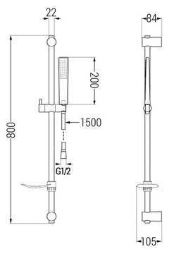 MEXEN CARO DF72 ДУШЕВОЙ НАБОР ХРОМ