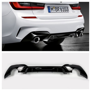 Dyfuzor tylny BMW G20 G21 MP Style 320i 330i Przedlift Czarny Połysk