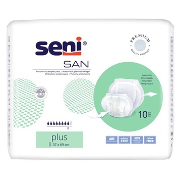 Анатомические подгузники Seni San Plus 10 шт.