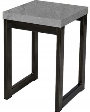 Taboret 46 cm Loft BETON / CZARNY Krzesło Taborety