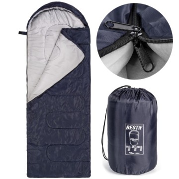 ŚPIWÓR KOŁDRA 2w1 Z KAPTUREM TURYSTYCZNY CIEPŁY BESTIF