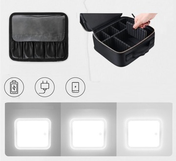 КОСМЕТИЧКА СО СВЕТОДИОДНЫМ ЗЕРКАЛОМ TRAVEL КОЖАНАЯ ПОДАРОЧНАЯ КОРОБКА ДЛЯ МАКИЯЖА