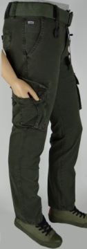 ЗЕЛЕНЫЕ Брюки-карго стрейч с поясом r34 IT. Различные размеры