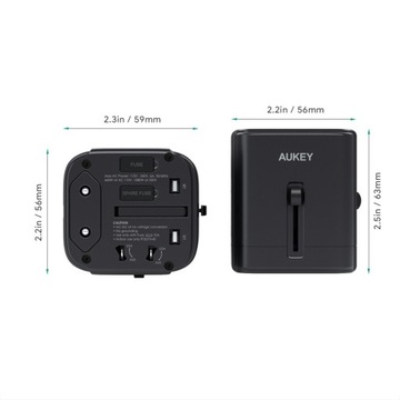 AUKEY PA-TA01 Черный универсальный дорожный адаптер