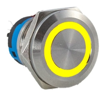 PRZYCISK BISTABILNY WANDALOODPORNY 250V 2A 19x27MM ŻÓŁTY
