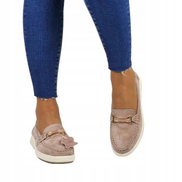 ЖЕНСКИЕ КОЖАНЫЕ ЛОФЕРЫ ТУФЛИ НА ПЛАТФОРМЕ СЕРО-БЕЖЕВЫЕ ЗАМШЕВЫЕ