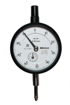 Czujnik Zegarowy pomiarowy 0-10 mm 0,01 MITUTOYO model z uchem + CERTYFIKAT