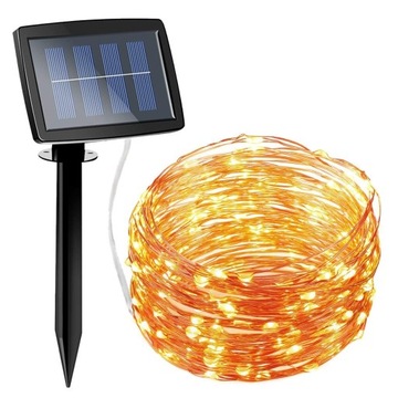 LAMPKI SOLARNE 150 LED OGRODOWE WODOODPORNE 10M