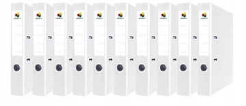 Segregator A4 75 mm dźwigniowy z okuciem szyną 10 sztuk białe