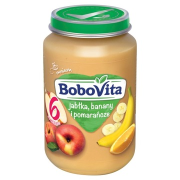 BoboVita Deser, jabłka, banany i pomarańcze, po 6 miesiącu, 190 g