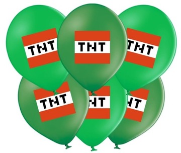 Balony z nadrukiem Piksele TNT 5 sztuk Urodziny