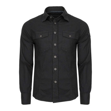 Košeľa s dlhým rukávom BRANDIT SlimFit Shirt čierna M