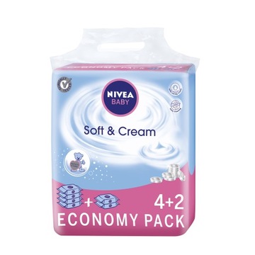 NIVEA BABY SOFT CREAM Chusteczki nawilżane dla niemowląt pantenol 378szt.