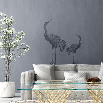 Трафарет для рисования НЕСКОЛЬКО M 43x64см ПТИЦЫ Азиатский символ СТОЯЩИЙ ЖУРАВЬ