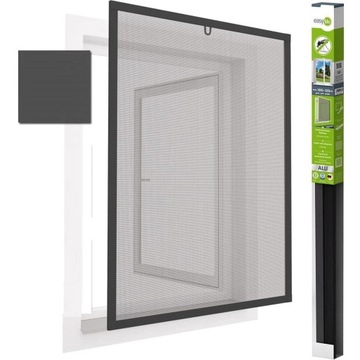 MOSKITIERA ALUMINIOWA NA OKNO 100x120cm ANTRACYT SIATKA NA KOMARY OWADY