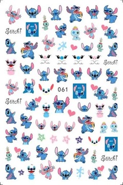 1 Disney Princess 3D Naklejka na paznokcie Stitch Nail Sticker