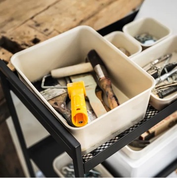 Органайзер ИКЕА НОДЖИГ пластиковый бежевый 20х25х10