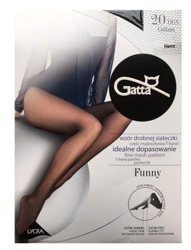 Gatta Funny 20 den rajstopy siateczka _ 3/M czarne