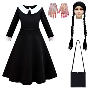 детское платье для косплея Adams Family B53-130 с длинными лацканами