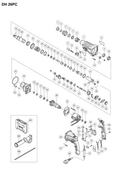 Рукоятка ударной дрели HITACHI DH26PC