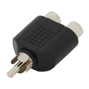Rozgałęźnik przejściówka wtyk RCA - 2 gn. RCA mono