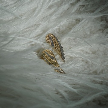 ЗОЛОТЫЕ СЕРЬГИ Крылья Ангела 585+ БЕСПЛАТНО