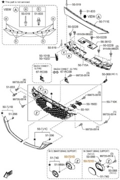 ОСНОВА ЭМБЛЕМЫ РЕШЕТКИ ДЛЯ РАДАРА MAZDA CX-5 KF 2021 - ОРИГИНАЛ