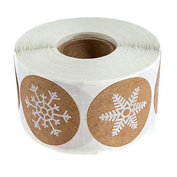 Набор наклеек для подарочной упаковки «Праздничная снежинка», коричневый, 3–3 шт.