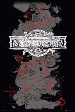Plakat Gra o Tron Mapa Siedmiu Królestw 61x91,5 cm