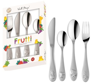 VIALLI DESIGN 4 SZTUĆCE DZIECI DZIECIĘCE FRUTTI