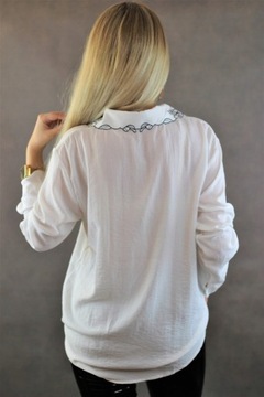 Женская рубашка с вышивкой из тонкого хлопка, размер XL