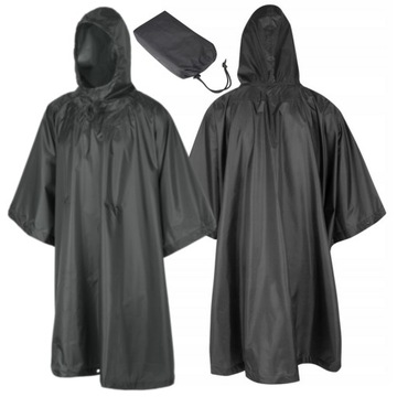 Poncho Pałatka Przeciwdeszczowa z Kapturem Helikon Ponczo Grey + Pokrowiec