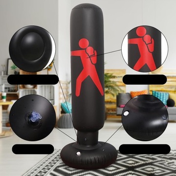 БОКСЕРСКАЯ СУМКА, 160 СМ, НАДУВНАЯ ОТДЕЛЬНО СТОЯЩАЯ, КРУЖКА ПЕСОЧНАЯ КОЛОНКА