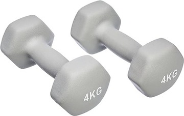 Zestaw Hantli neoprenowych 2x 4kg szare