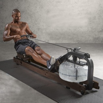 FitEngine solidny wioślarz wodny LCD trenażer 150k