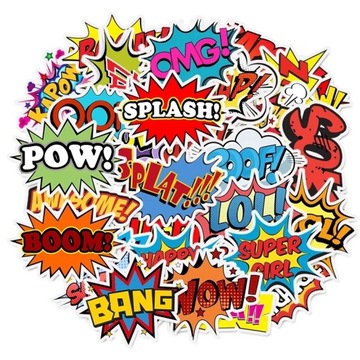 STICKER BOMB NAKLEJKI NA ROWER MIX KOMIKSY 50szt