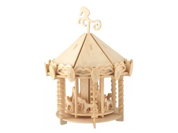Karuzela składanka drewniana puzzle 3D P082