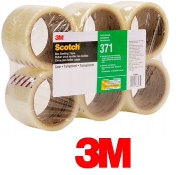 6x Taśma 3M klejąca Scotch Przezroczysta pakowa 48mm/66m MOCNA