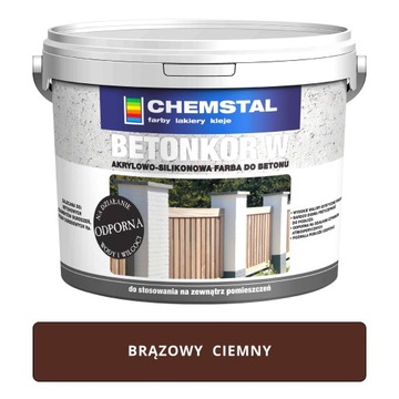Farba do BETONU OGRODZEŃ Betonkor 10L ciemny brąz