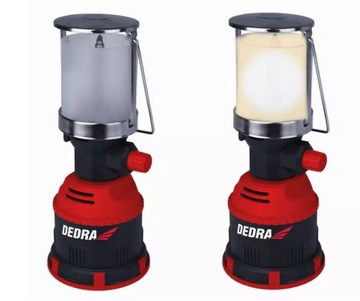DEDRA Lampa turystyczna gazowa zapłon PIEZO 80W