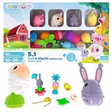 ZESTAW KULKO KLOCKÓW ZWIERZĄTKA FARMA LALABOOM 41 ELEM. TREFL