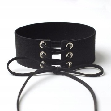 naszyjnik choker jak skórzany szeroki wiązany