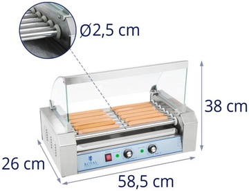 Роликовый гриль 7 роликов нержавеющая сталь ROYAL CATERING RCHG-7E 10010479