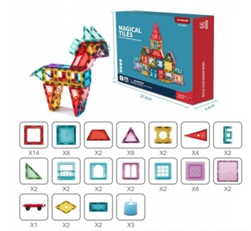 МАГНИТНЫЕ БЛОКИ УЧЕБНЫЙ НАБОР 109 ЭЛЕМЕНТОВ