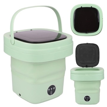 МАЛЕНЬКАЯ СКЛАДНАЯ ПОРТАТИВНАЯ СТИРАЛЬНАЯ МАШИНА 3 РЕЖИМА ИЗМЕРЕНИЯ ВРЕМЕНИ ЗЕЛЕНАЯ 11л