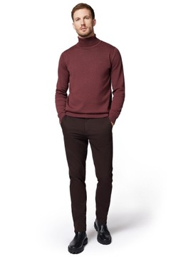 Spodnie Chino Slim Fit Brązowe z Bawełną Próchnik PM2 W38/L30