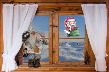 РОЖДЕСТВЕНСКАЯ наклейка на окно САНТА_4